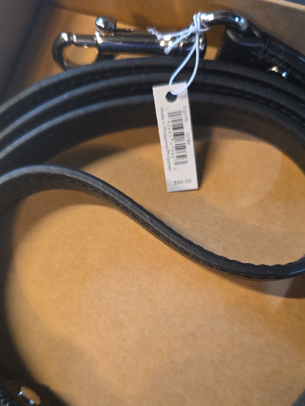 Coach Box with Black Logo on Brown Leash - Picture 4 of 4